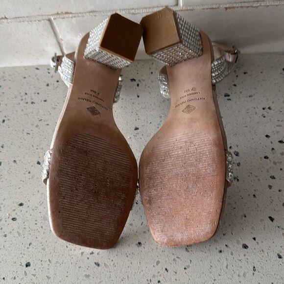 Antonio Melani Marryanna Rhinestone Embellished Ankle Strap Dress Sandals Sz 7.5 - Picture 8 of 14